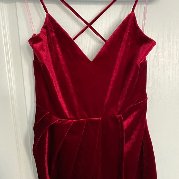 Red Suede Dress - Picture 2 of 3